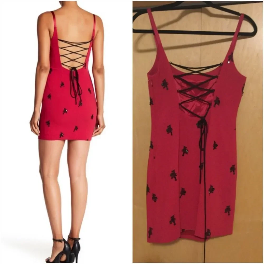 Cinq a Sept Embroidered Lace-Up Back Dress - Picture 8 of 13